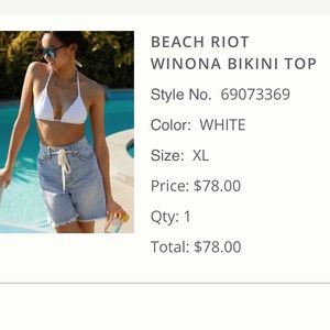 Beach riot Winona bikini NWT - White